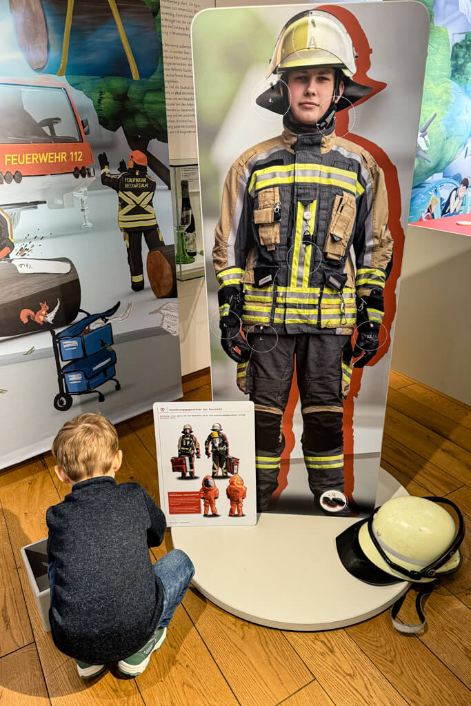 Interaktive Station bei der Blaulicht Ausstellung im Stadtmuseum Neckarsulm